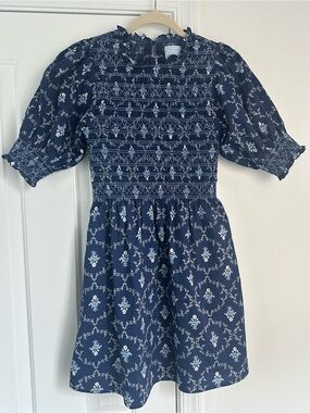 Hill House Vivi Nap Dress in Navy Trellis size XS